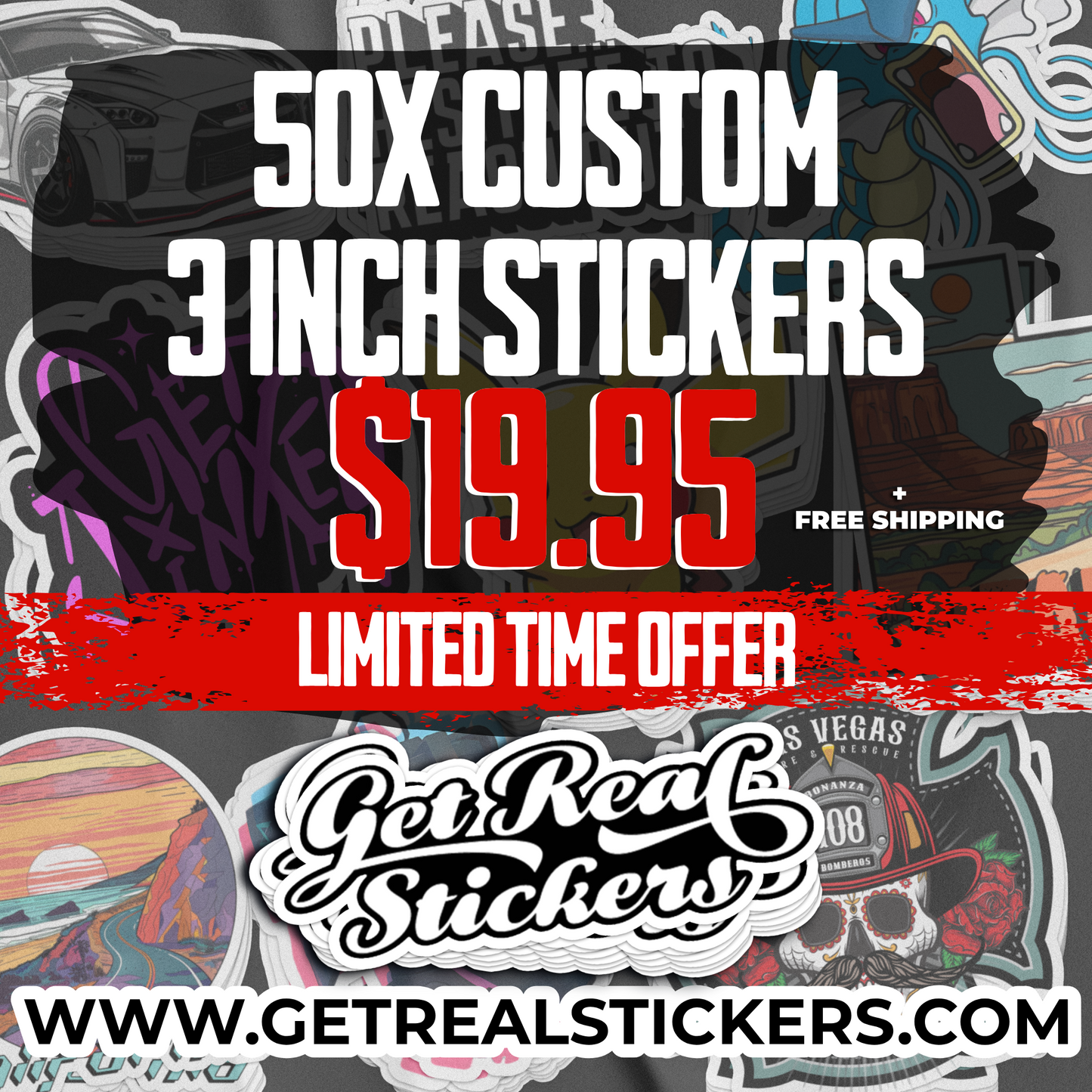 50X Custom 3" Stickers | Promo