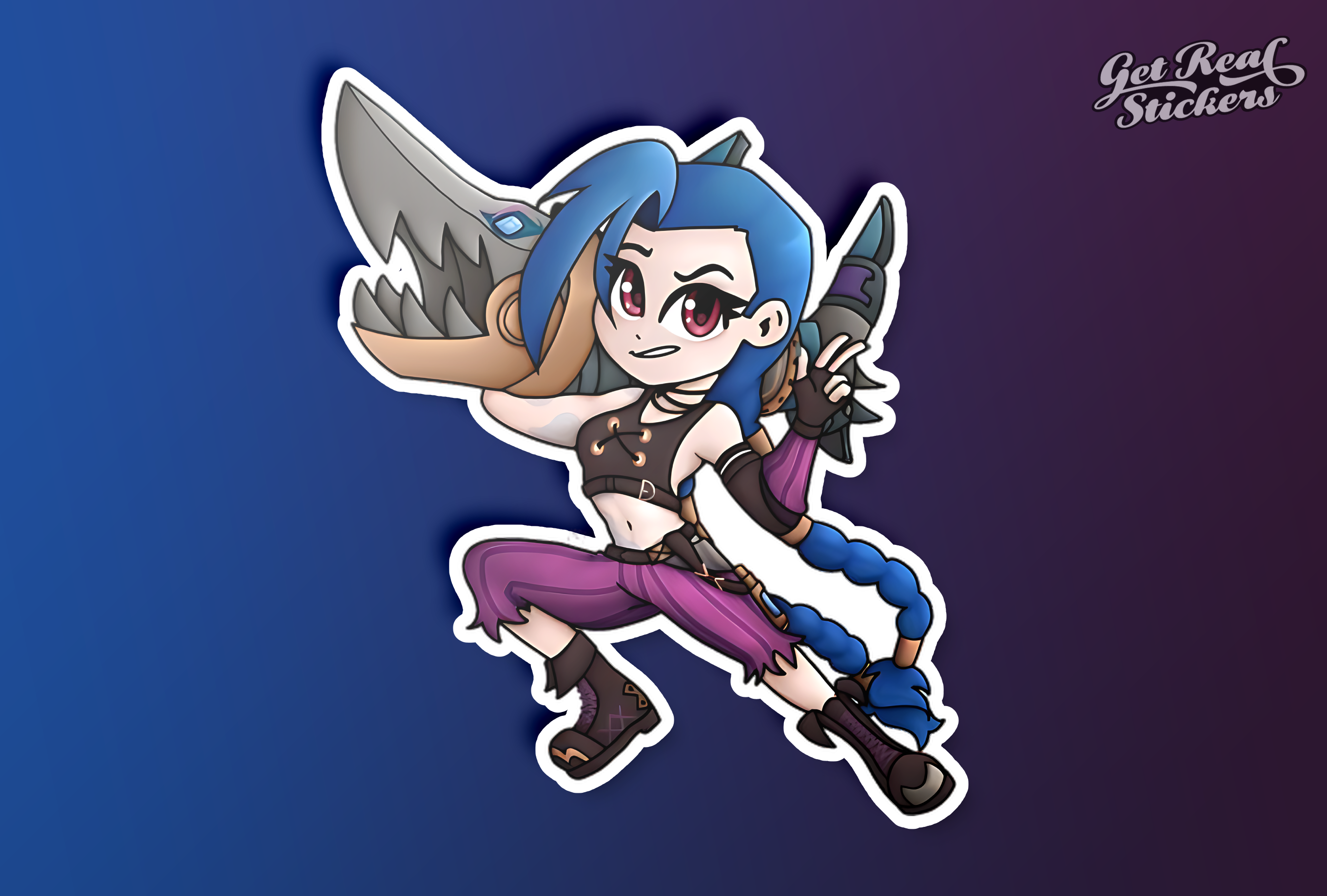 Arcane Jinx with Rocket Sticker – Get Real Stickers