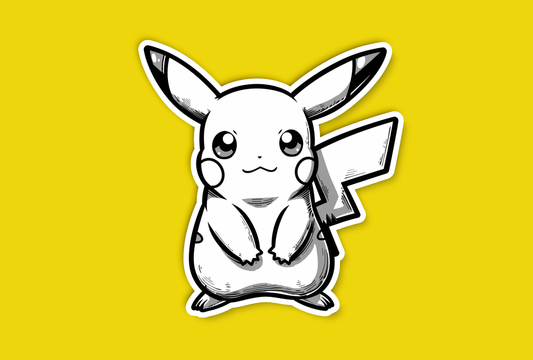 Black and White Pika Sticker