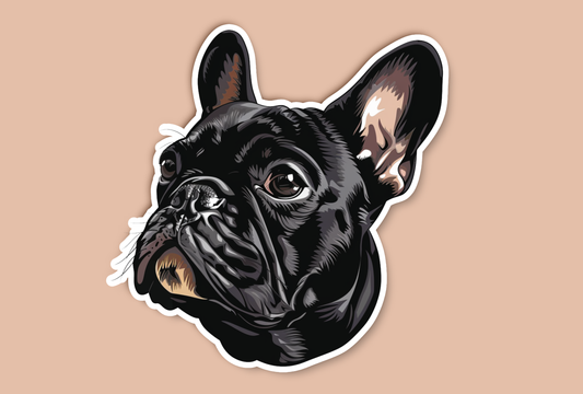 Black French Bulldog Dog Sticker