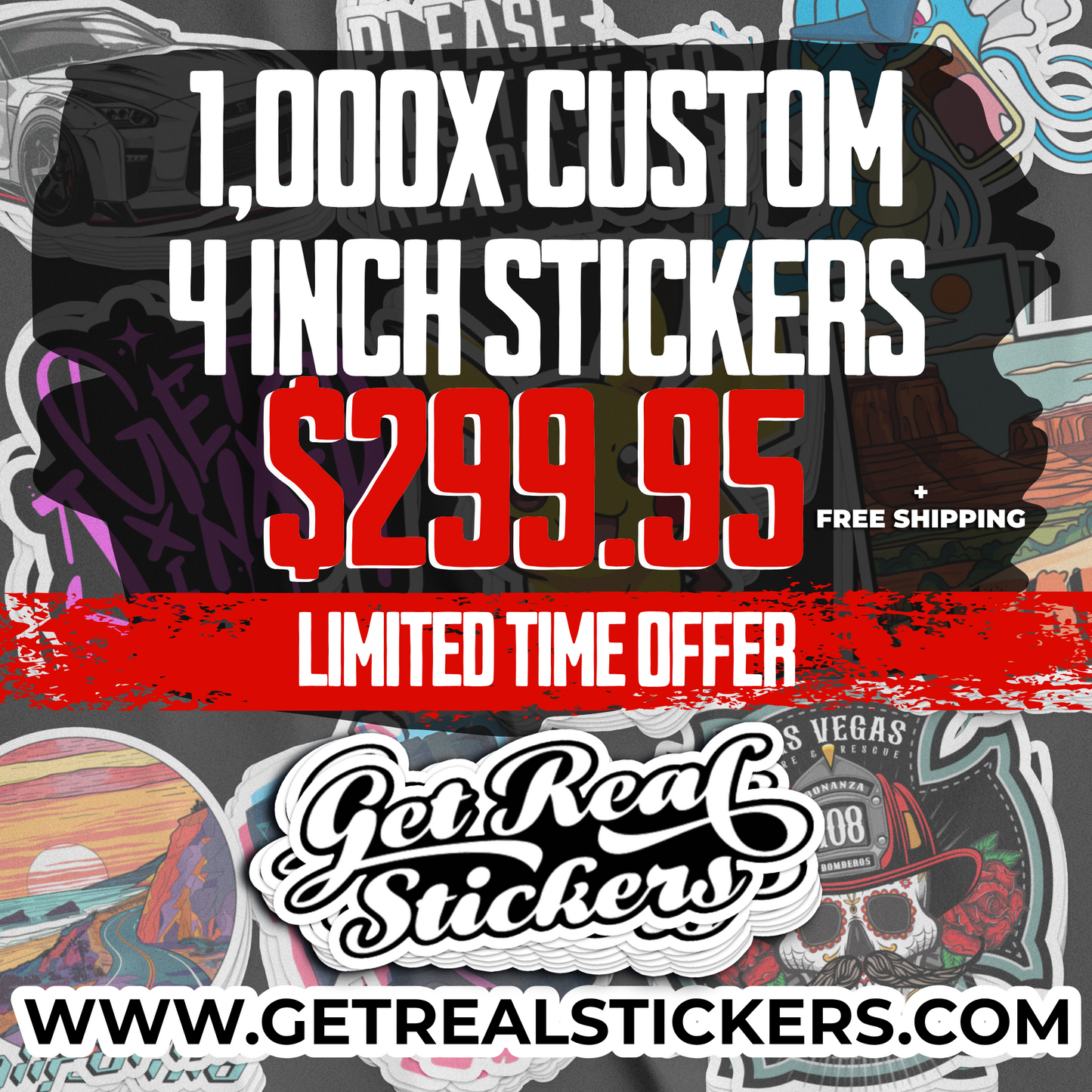 1,000X Custom 4" Stickers | Promo