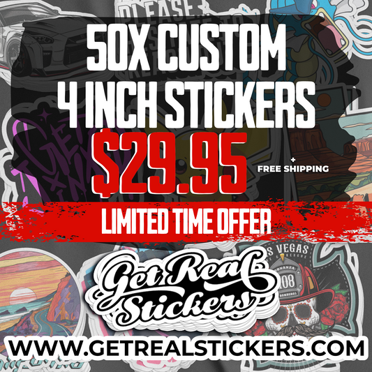 50X Custom 4" Stickers | Promo