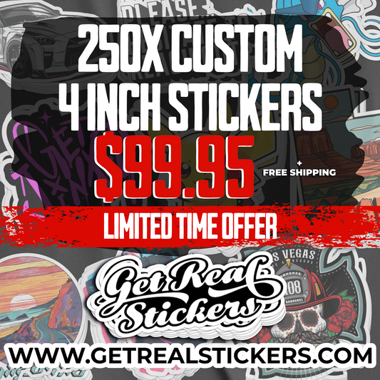 250X Custom 4" Stickers | Promo