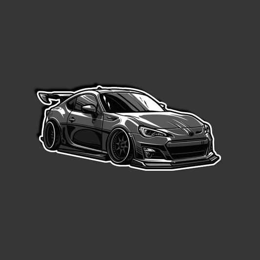 Black and White BRZ FRS Style Car Sticker