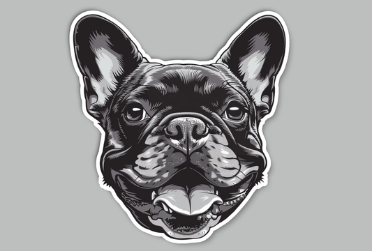 Black and White French Bulldog Dog Sticker