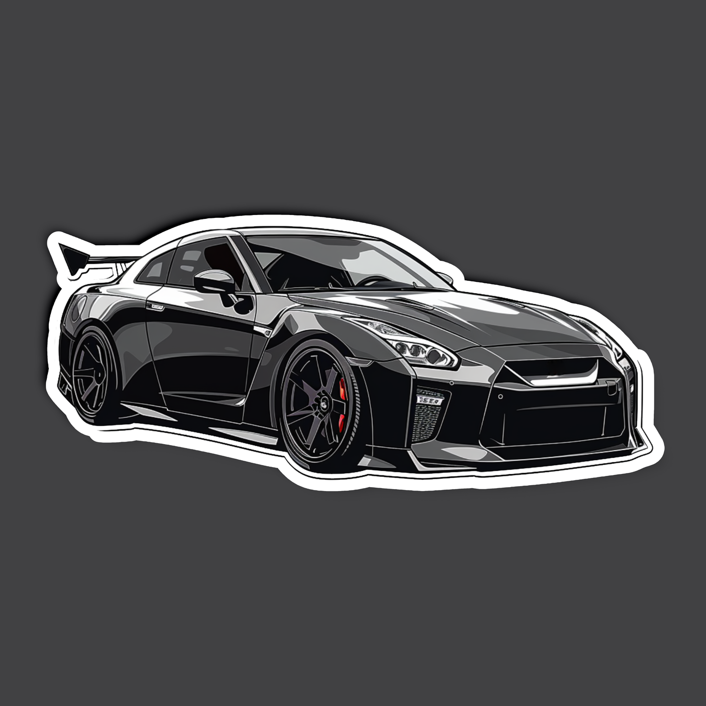 Black and White GTR Car Sticker