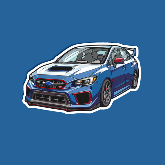 Blue STI Style JDM Car Sticker