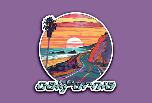 California Sunset Landscape Sticker