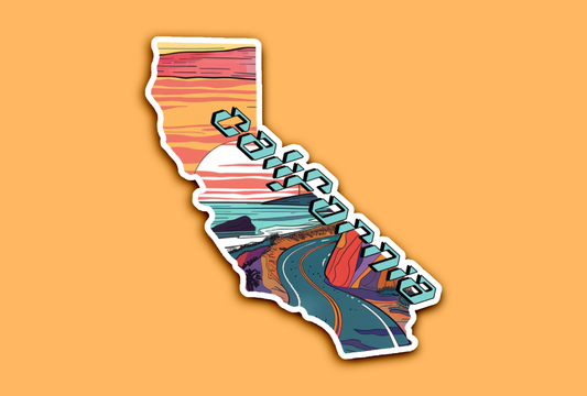 California Sunset State Sticker