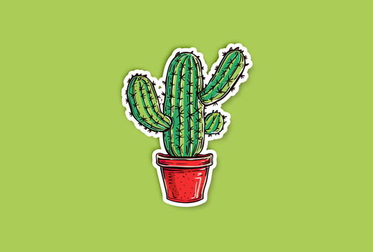 Cartoon Cactus Sticker