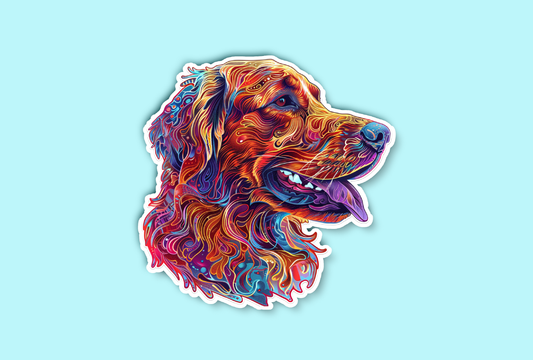 Colorful Golden Retriever Sticker