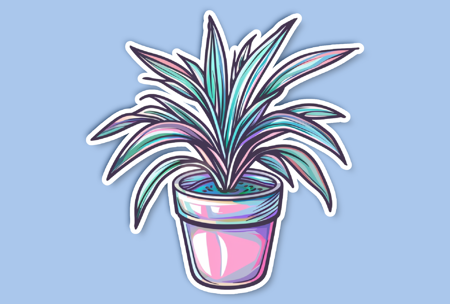 Colorful Spider Plant Sticker