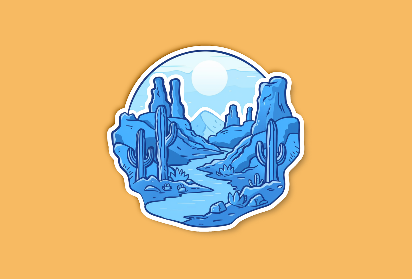 Cool Blue Desert Landscape Sticker