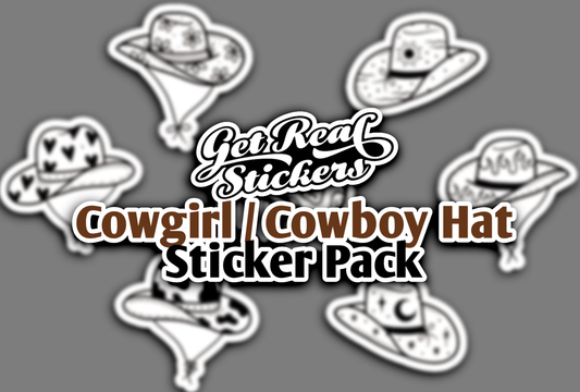 Cowboy and Cowgirl Hats Sticker Pack (All 7 Stickers Included)