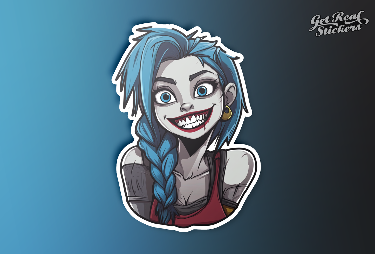 Crazy Arcane Jinx With Braids Sticker