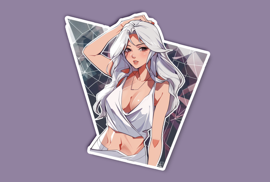 Crystal Anime Girl Sticker