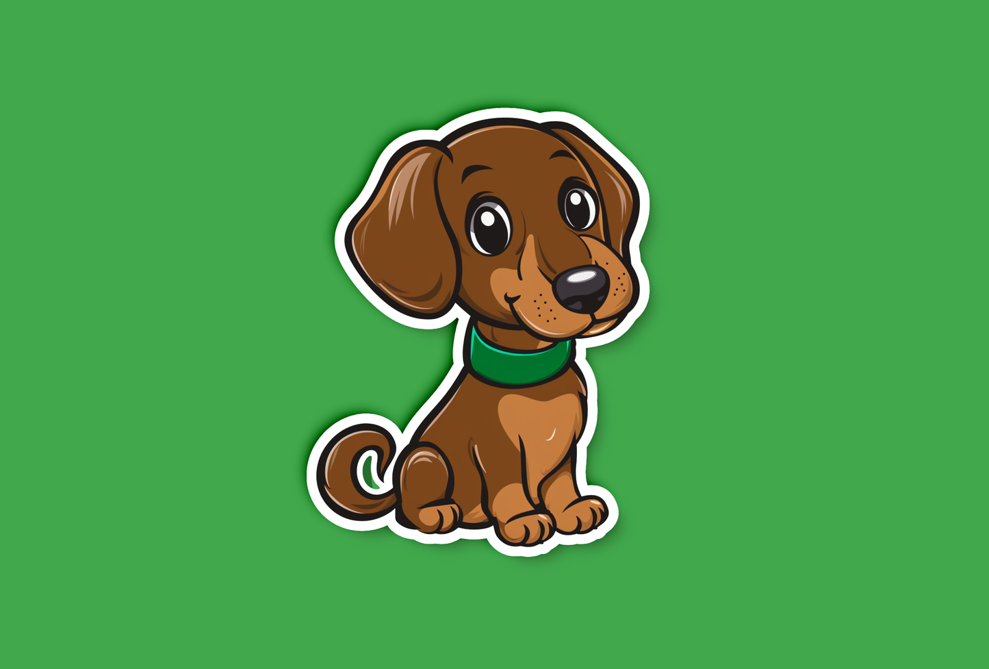 Cute Cartoon Dachshund Puppy Dog Sticker