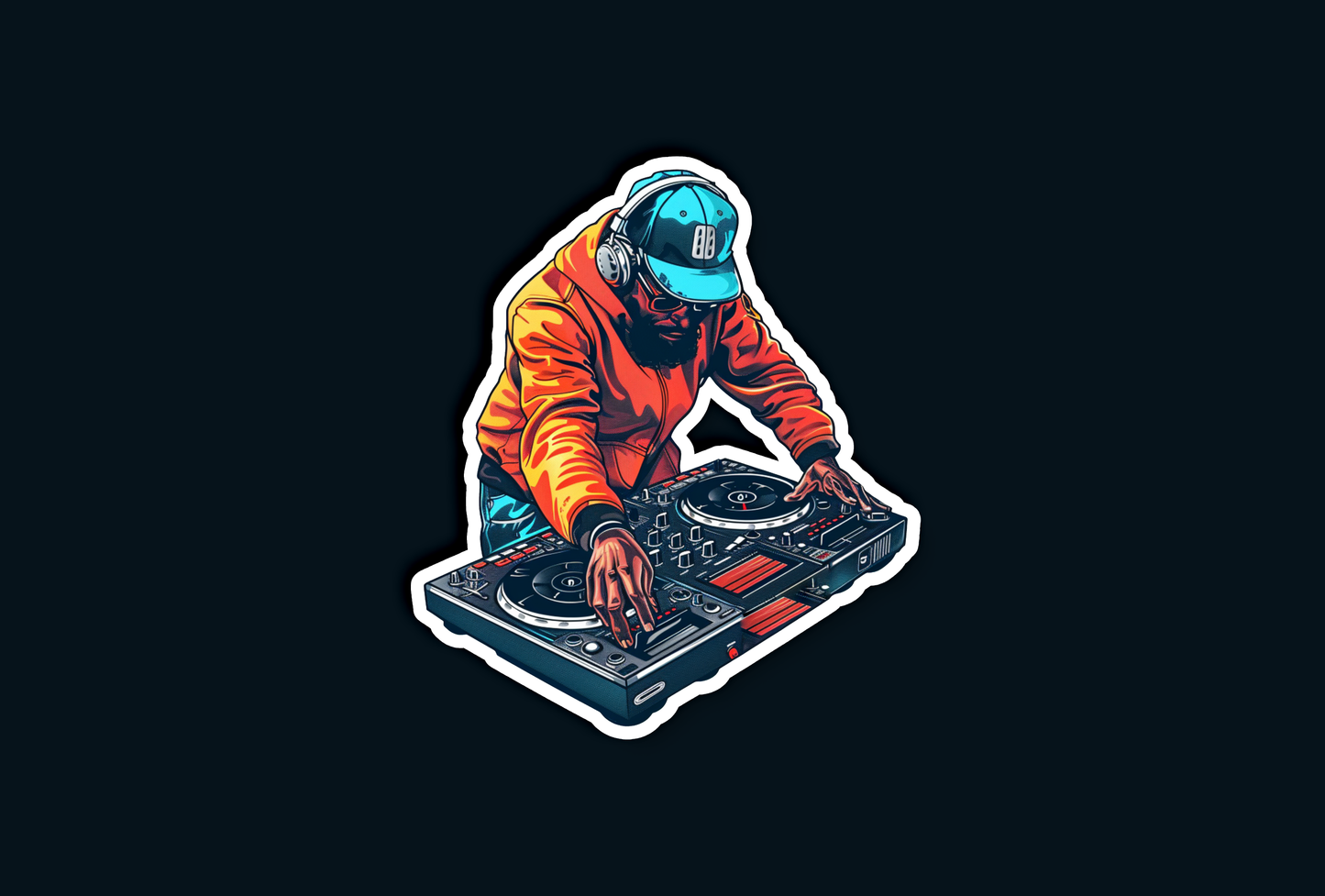 DJ At Work Sticker