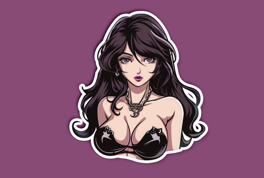 Dark Hair Anime Girl Sticker