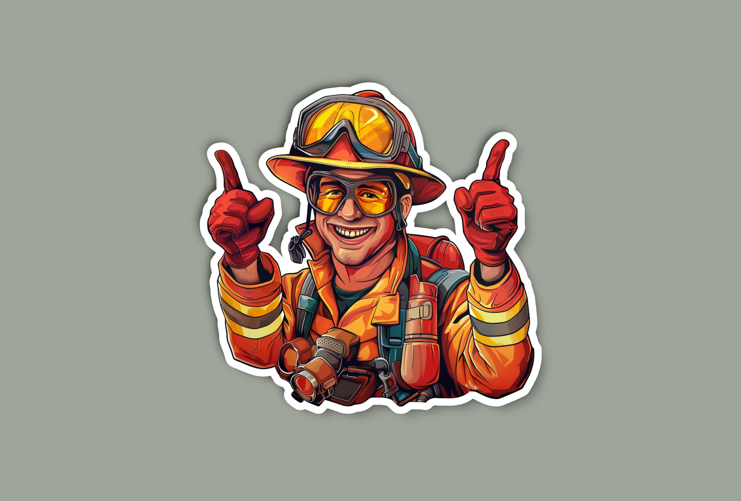 First In, Last Out Firefighter Sticker