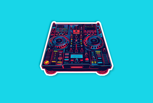 Funky Retro DJ Deck Sticker