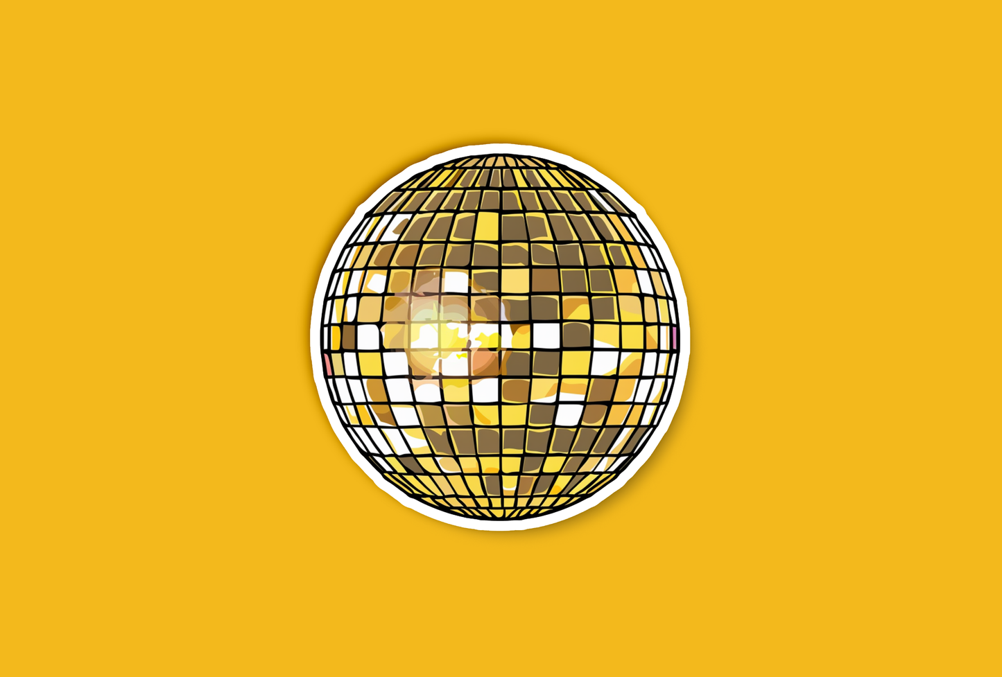 Gold Disco Ball Sticker