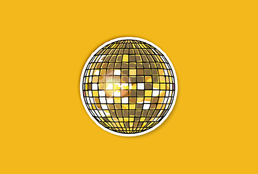 Gold Disco Ball Sticker