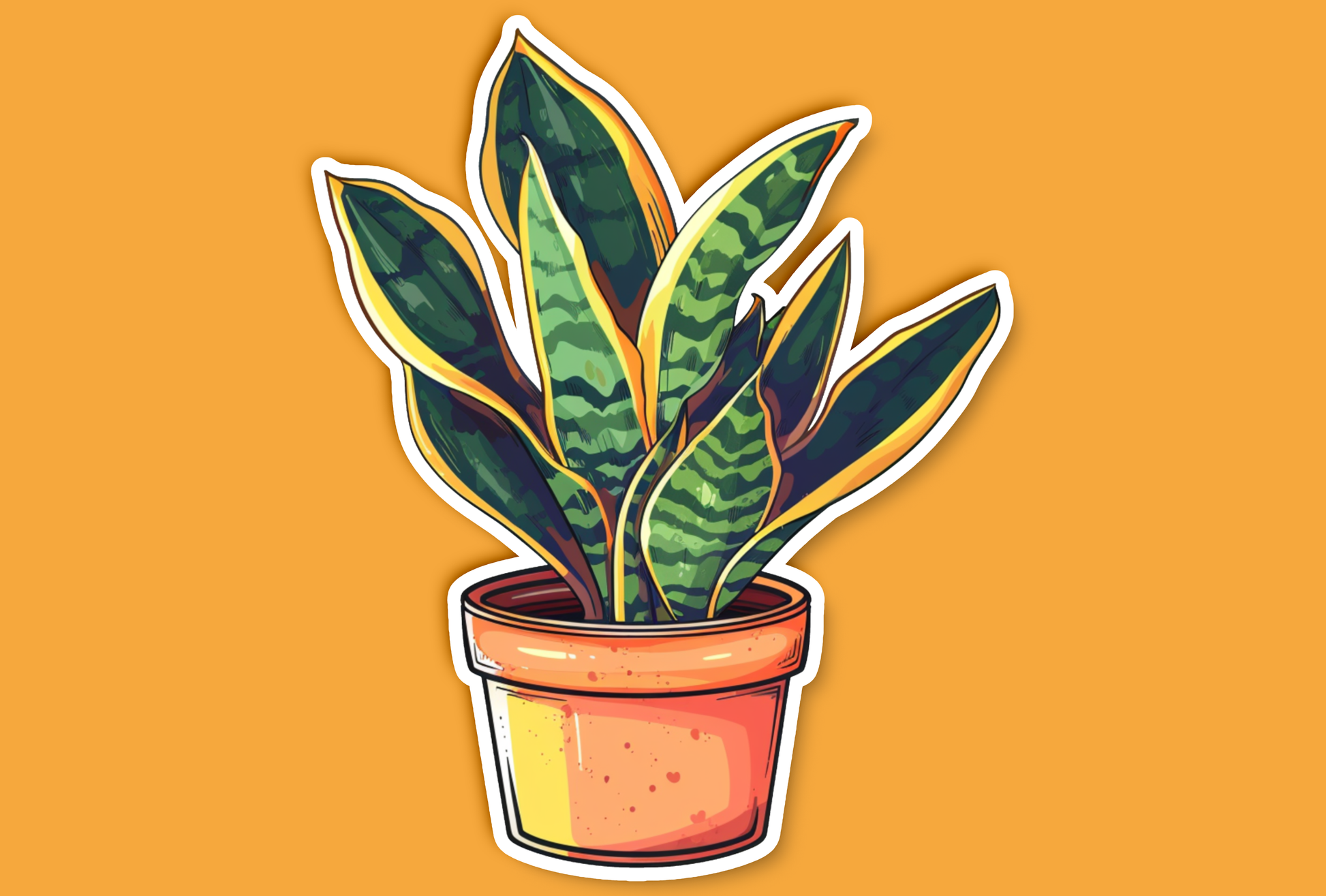 snake plant sticker Hand Drawn Snake Plant Sticker – Get Real Stickers