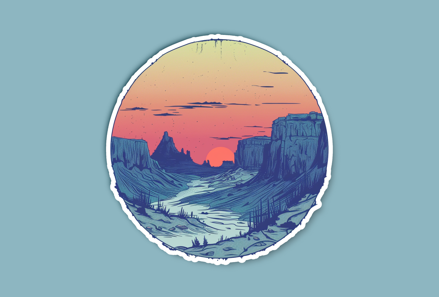 Ian's Utah Sunset Landscape Sticker