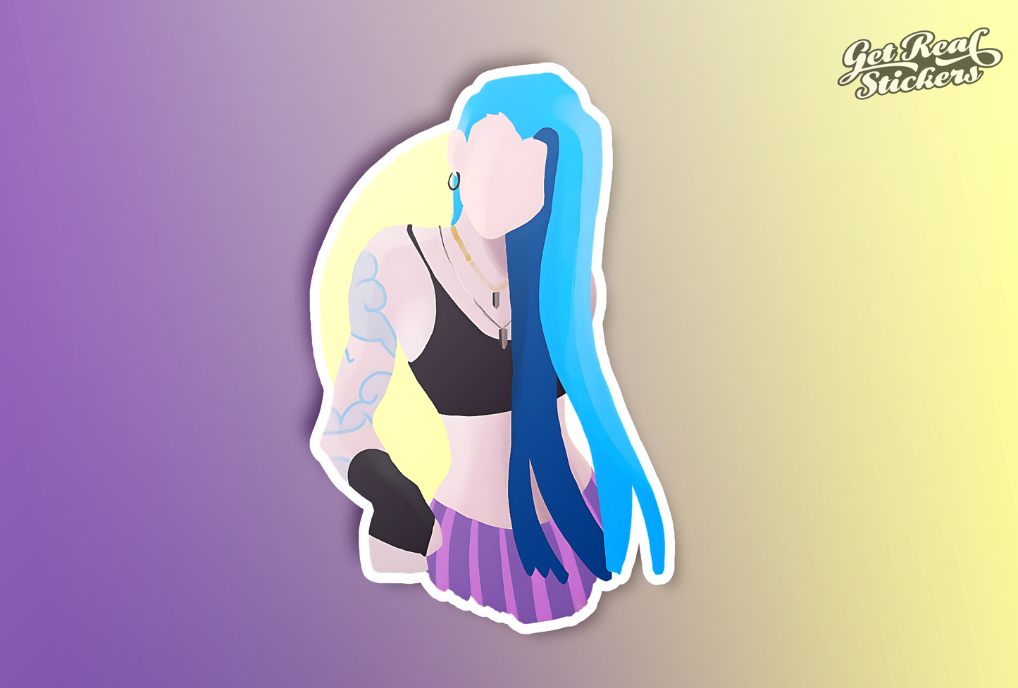 Arcane Powder Jinx Portrait Style Sticker