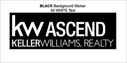 KW Ascend Rebrand Program | BLACK Background Stickers | Keller Williams St. George