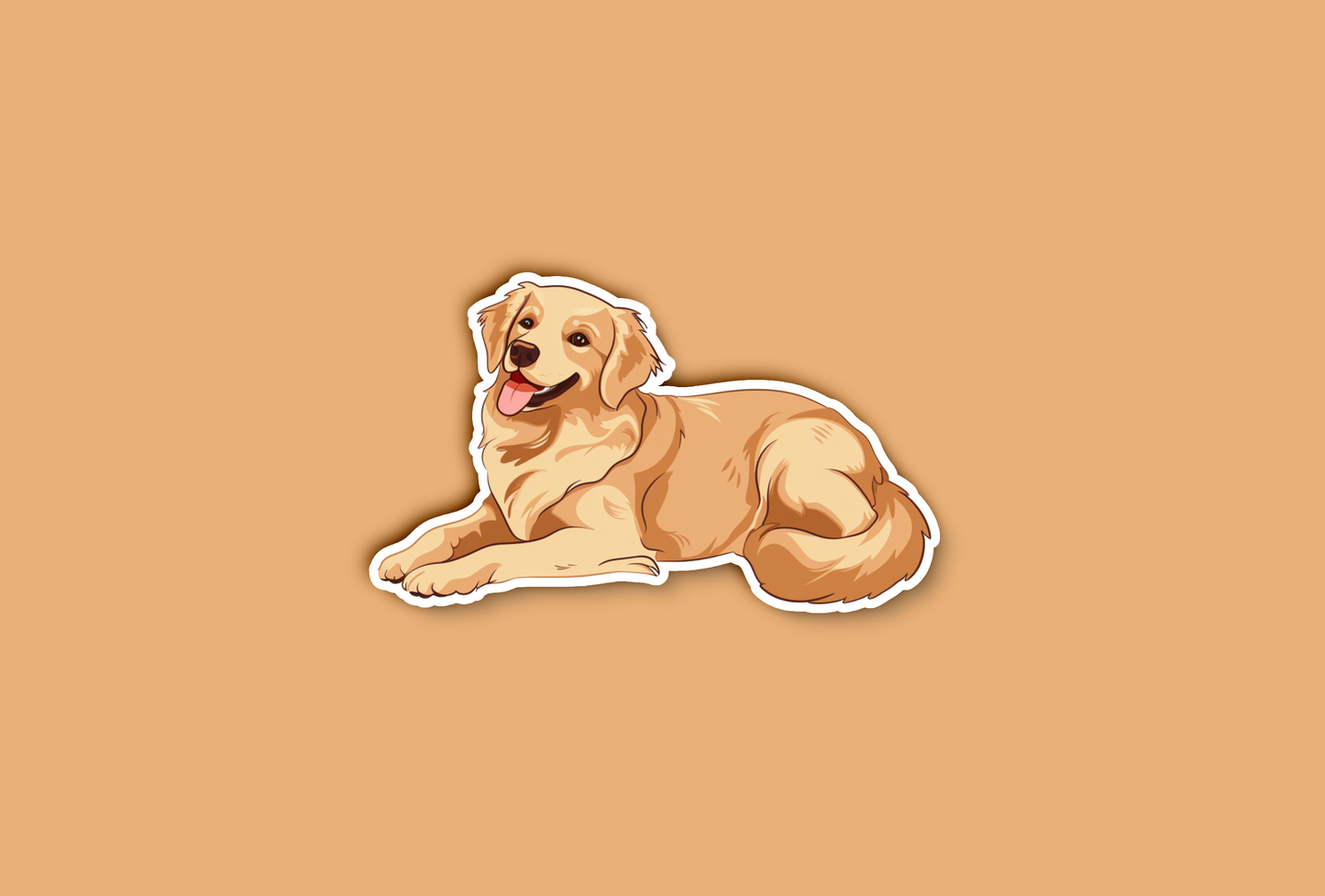 Laying Golden Retriever Sticker