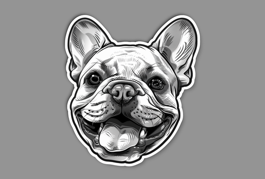 Light Black and White French Bulldog Dog Sticker