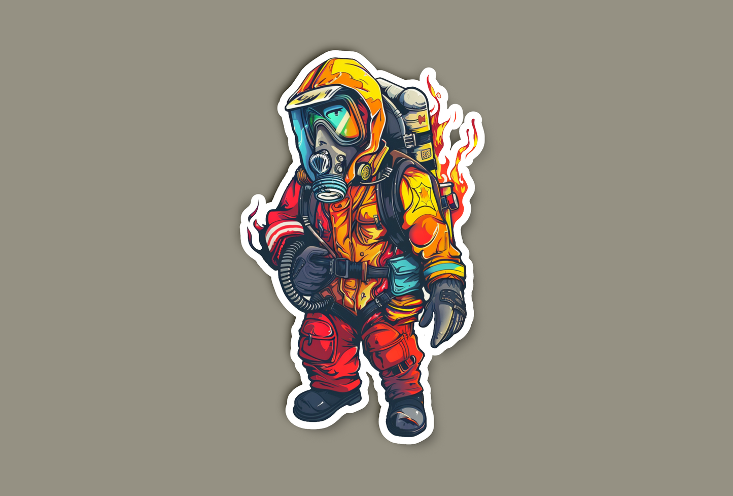 Man on Fire Firefighter Sticker