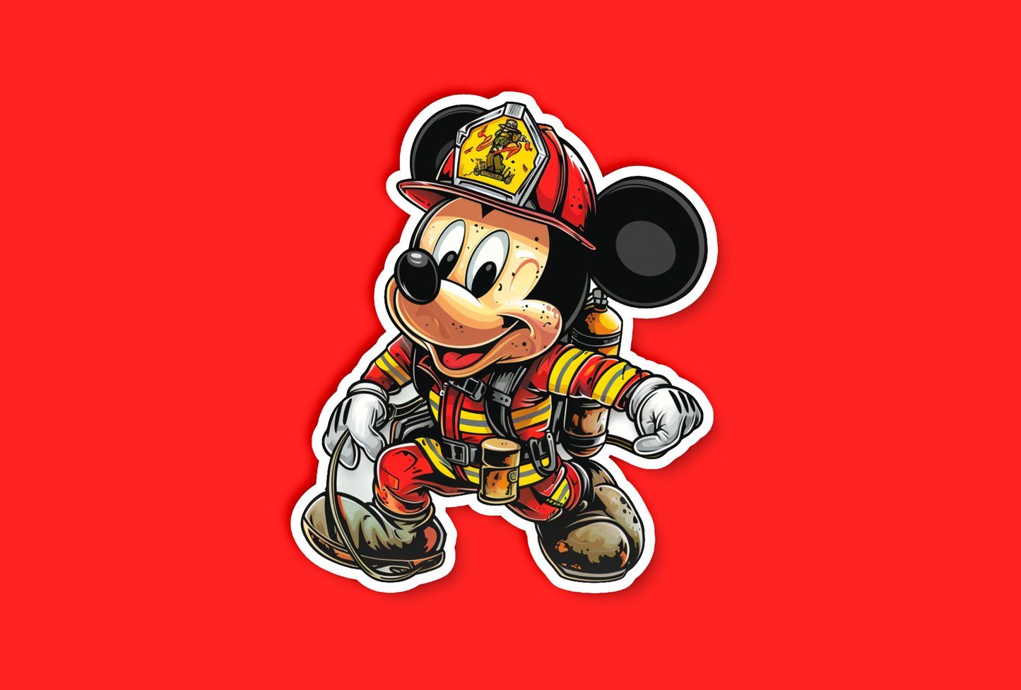 Mouse Firefighter Sticker