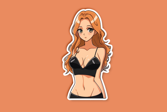 Orange Hair Anime Girl Sticker