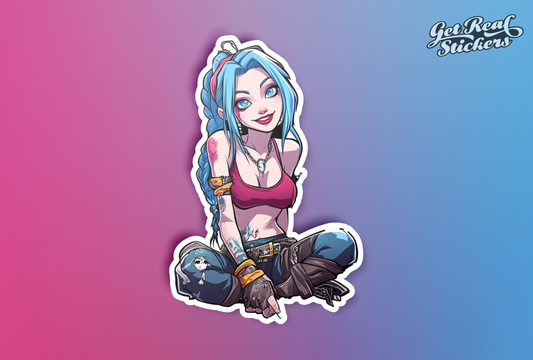 Playful Shy Arcane Jinx Sitting Sticker