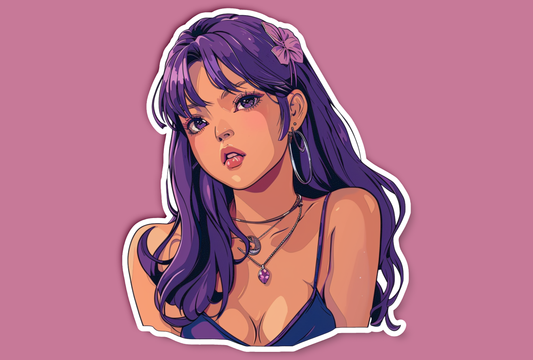 Purple Hair Anime Girl Sticker