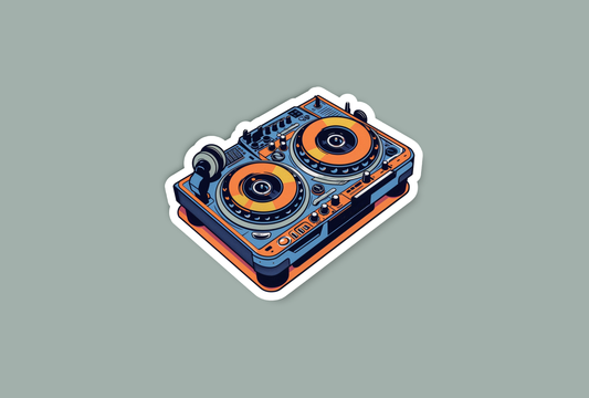 Simple Retro DJ Deck Sticker