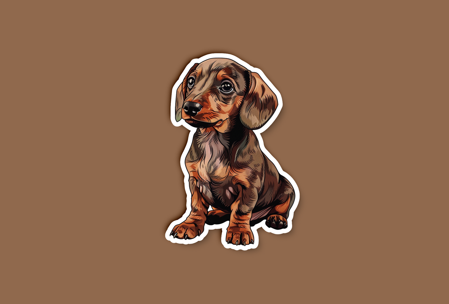 Sitting Dachshund Puppy Dog Sticker