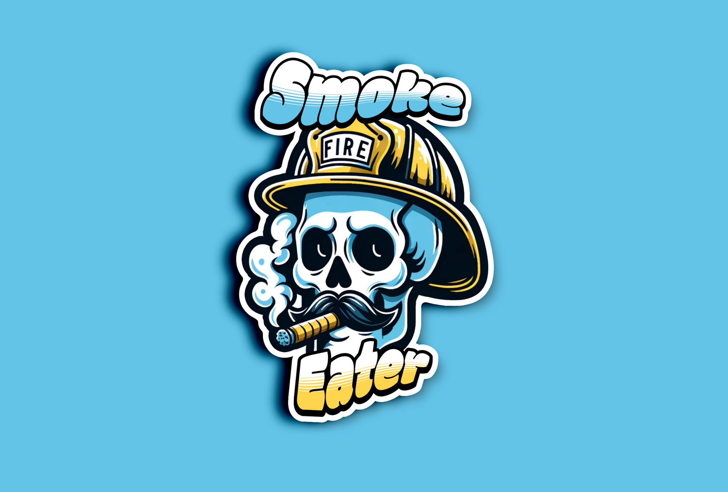 Smoke Eater - Skeleton Firefighter Sticker