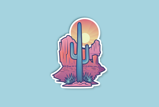 Sunset Desert Landscape Sticker