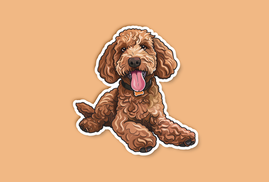 Taking a Break Goldendoodle Dog Sticker