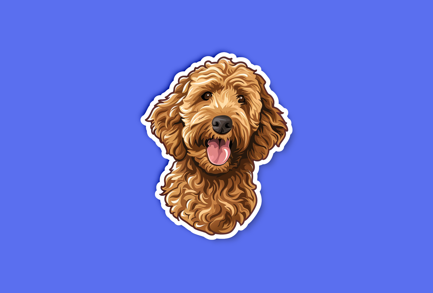 Time for a Walk Goldendoodle Sticker