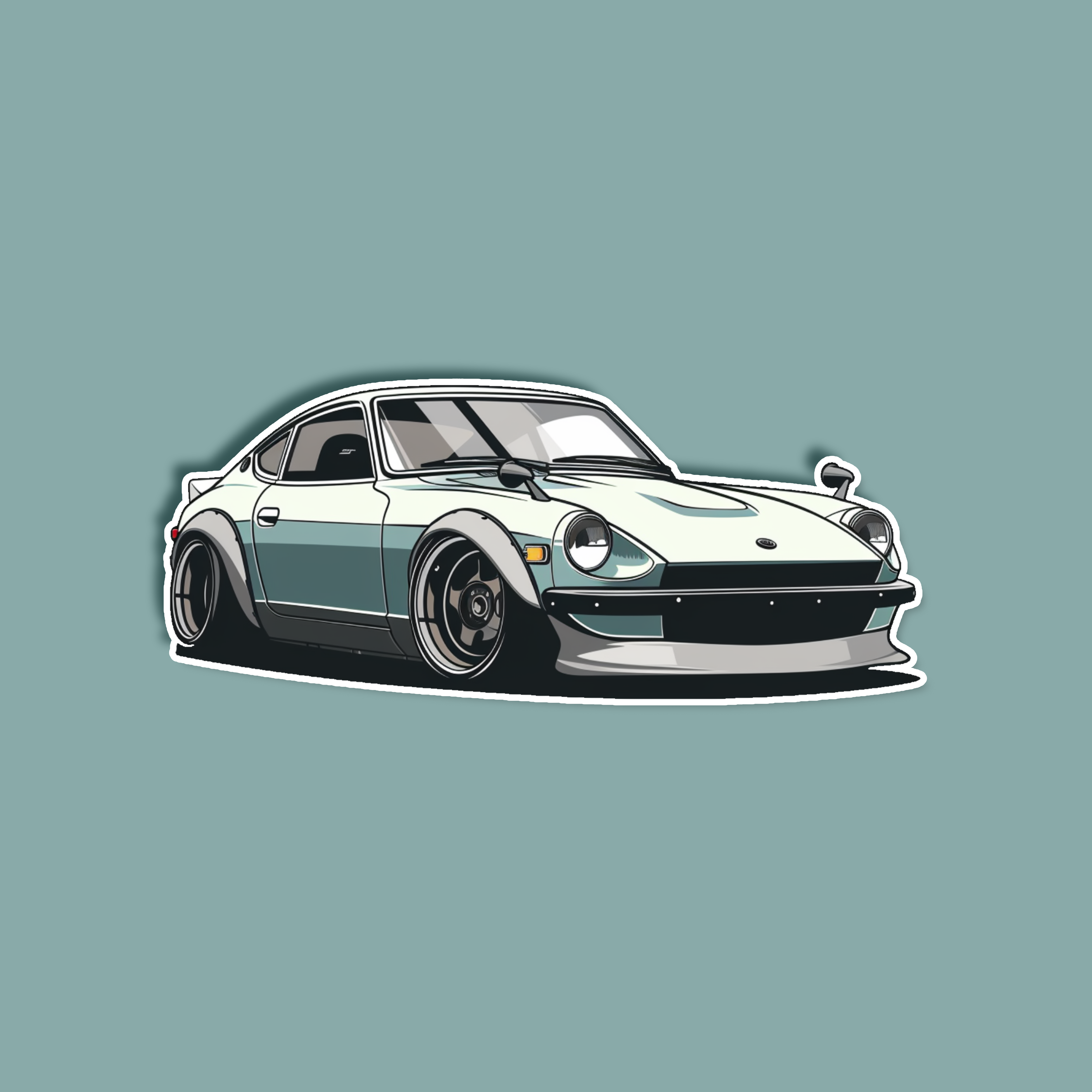 Z Car Sticker Vintage Mint Green Z Style Car Sticker – Get Real Stickers